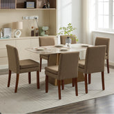 Armless linen dining chair with cushioned seat, featuring modern minimalist design suitable for various occasions.Set of 2 (2-Pack)
